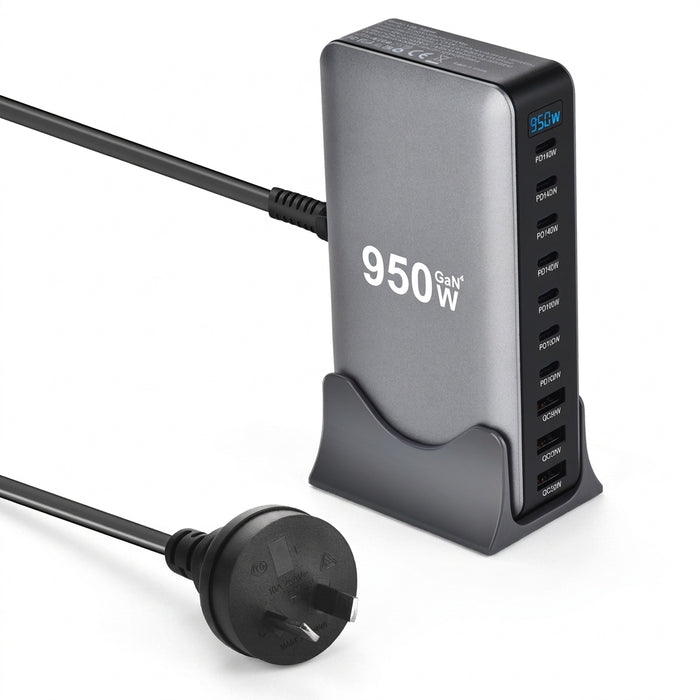 950W GaN USB‑C Multiport Charger — PD3.0/PPS, Fast Charging for Laptop & Phone