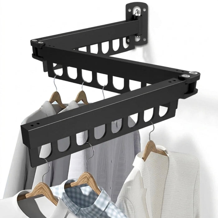 Wall-mounted 45-inch Retractable Clothes Drying Rack - Foldable Space Saver