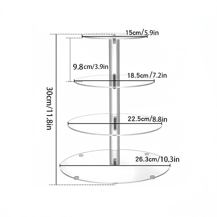 Clear Acrylic Round Cupcake Stand — 3/4/5 Tier Dessert Display