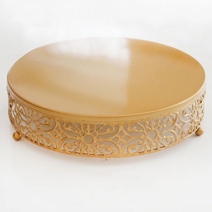 Gold Metal Cake Stand — 20/25/30cm Round Dessert Display (8cm High)