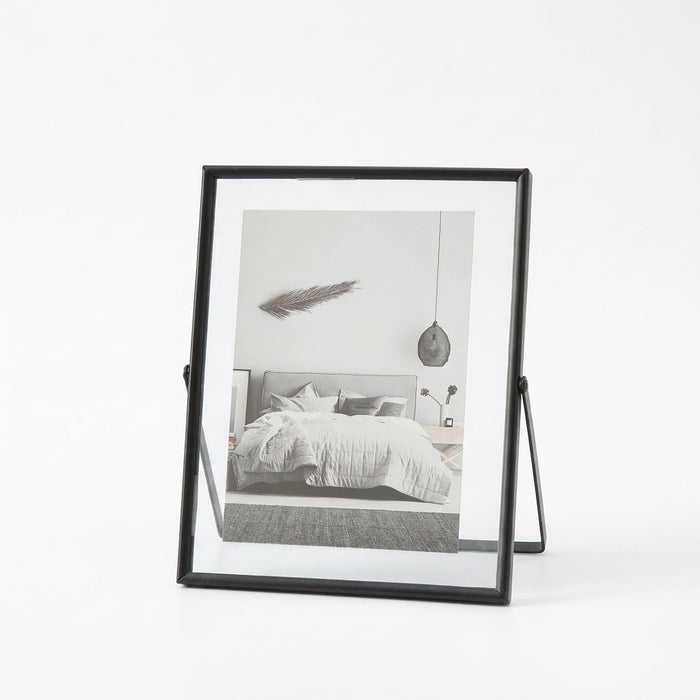 4- & 6-inch Metal Floating Photo Frame — Gold or Black with Transparent Acrylic Panels