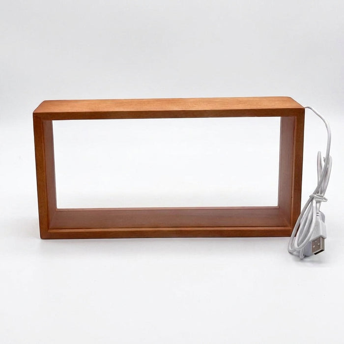 DIY Shadow Box Frame with USB Nightlight – Wood, Acrylic & Resin Display Case, 26×13×6cm