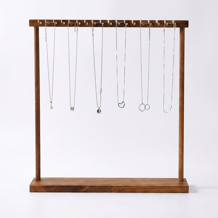 Solid Wood Jewellery Display Stand – Countertop Necklace & Bracelet Rack