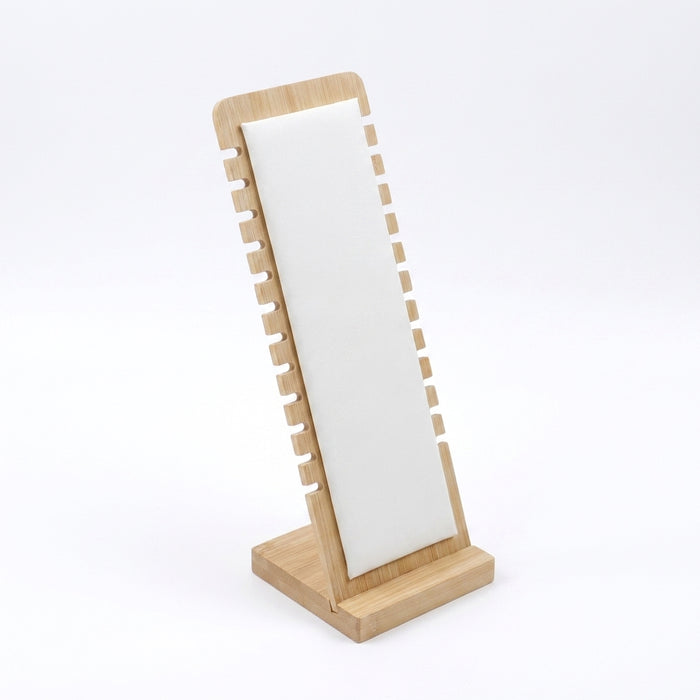 Bamboo Jewellery Display Stand — Large Capacity Necklace & Bracelet Rack (Desktop)
