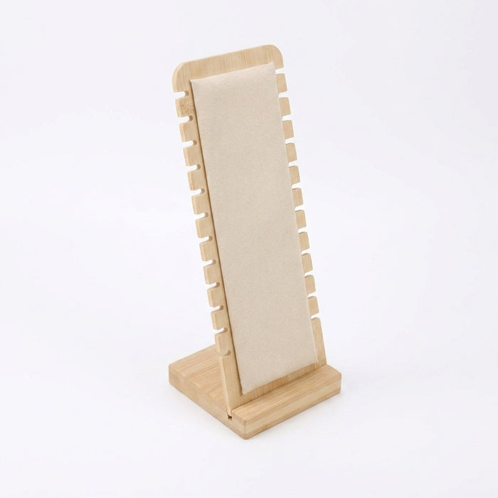 Bamboo Jewellery Display Stand — Large Capacity Necklace & Bracelet Rack (Desktop)