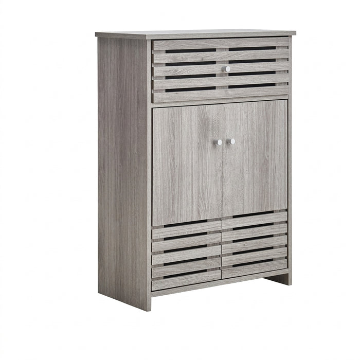Modern Wooden Freestanding Bathroom Cabinet - Grey Oak, 60 x 30 x 85cm