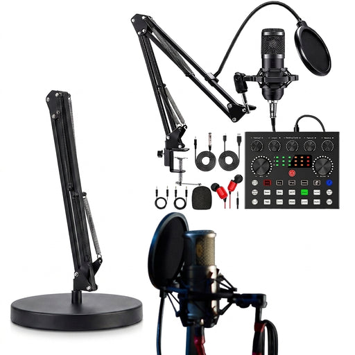 BM-800 Podcast Bundle with V8 Sound Card — Condenser Mic Kit for Podcasting, Streaming & Recording