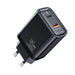 QOOVI 65W GaN 3‑Port Charger – USB‑C PD & Quick Charge 4.0, 2x USB‑C + USB‑A