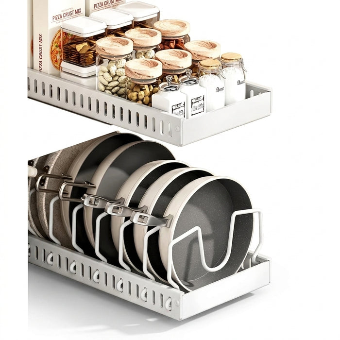 Pull-Out Kitchen Organiser — Pots, Pans & Lids, Ready-to-Use Rack