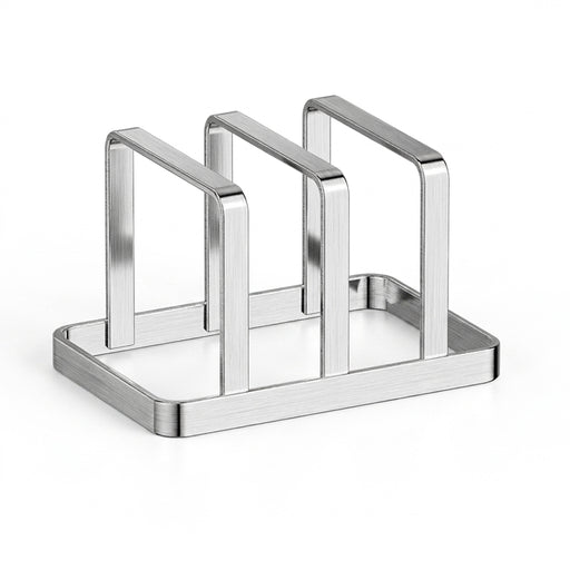 Stainless Steel Cutting Board & Pot Lid Organiser — Space-Saving Countertop Rack