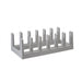 6-Compartment Pot Lid Organiser – Space-Saving Plastic Kitchen Rack (Grey/Black)
