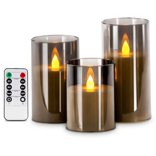 Set of 3 LED Flameless Candles with Remote Control — Flickering Décor Lights for Weddings & Parties
