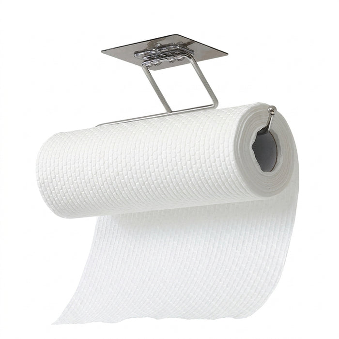 Under-Cabinet Self-Adhesive Paper Towel Holder — Stainless Steel, 27 x 7 cm