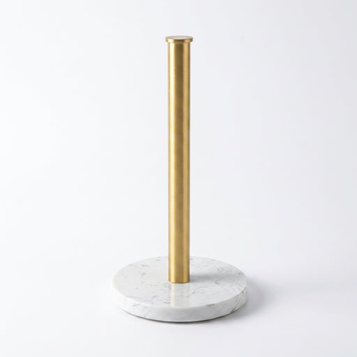 Marble Perforation‑Free Vertical Roll Paper Rack — Nail‑Free Floor Holder for Kitchen Wraps