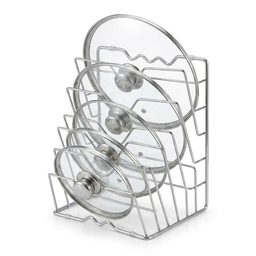 Wall-Mounted Pot Lid Rack — 5-Layer Stainless Steel Kitchen Organizer