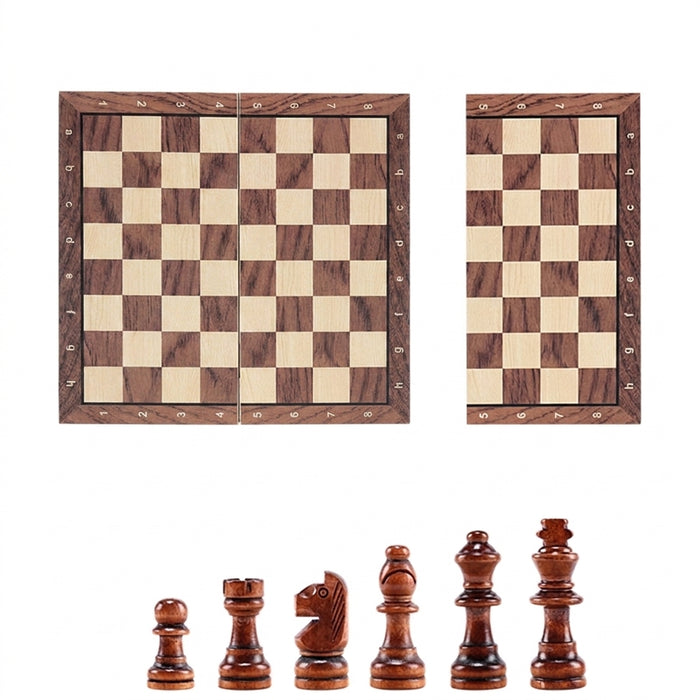 Magnetic Foldable Solid Wood Chess Set — Portable & Educational, Ages 14+