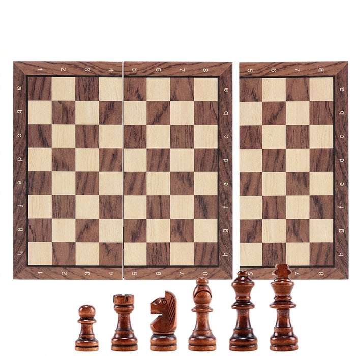Magnetic Foldable Solid Wood Chess Set — Portable & Educational, Ages 14+