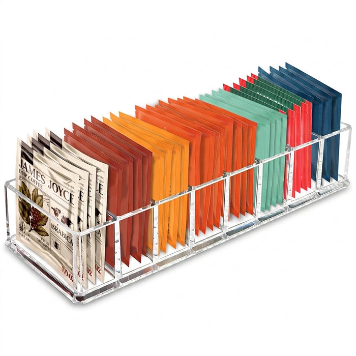 Tea Bag Storage Box — Plastic Kitchen Drawer & Countertop Organiser