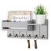 Wooden Wall-Mounted Key Rack & Mail Organiser — 6 Hooks
