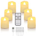 Rechargeable LED Tea Lights with Remote & Timer — Flameless Warm and Colour Modes