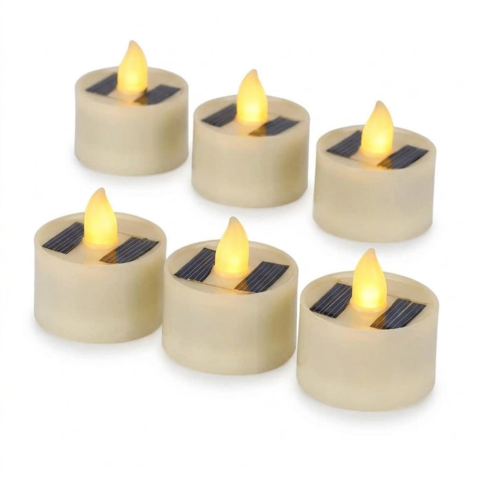 Solar Tea Light LED Candles – Rechargeable, Flameless, Waterproof for Garden & Home
