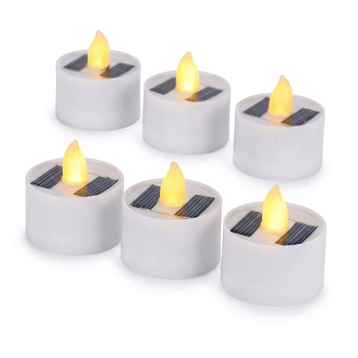 Solar Tea Light LED Candles – Rechargeable, Flameless, Waterproof for Garden & Home