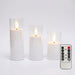 Acrylic Flameless Flickering Candles with Remote & Timer — Battery LED Pillars