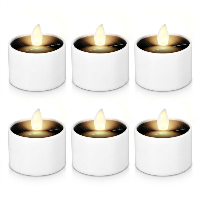 Rechargeable LED Tea Lights 6‑pack — Flameless Flicker, Remote & Timer, USB Multi‑Charge