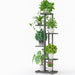Metal Plant Stand — 4/6/8-Tier Flower Pot Rack, White or Dark Grey