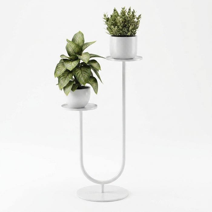 Metal Vertical Plant Stand with Dual Holders – Pot Rack for Living Room, Balcony & Office