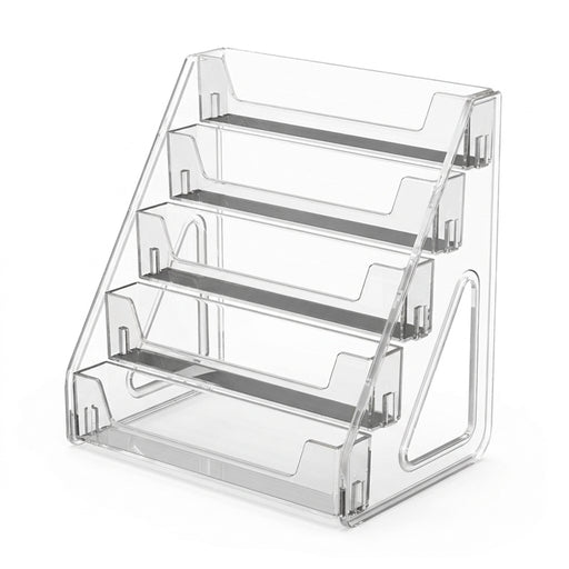 Transparent 5-Tier PC Plastic Greeting Card Display Rack