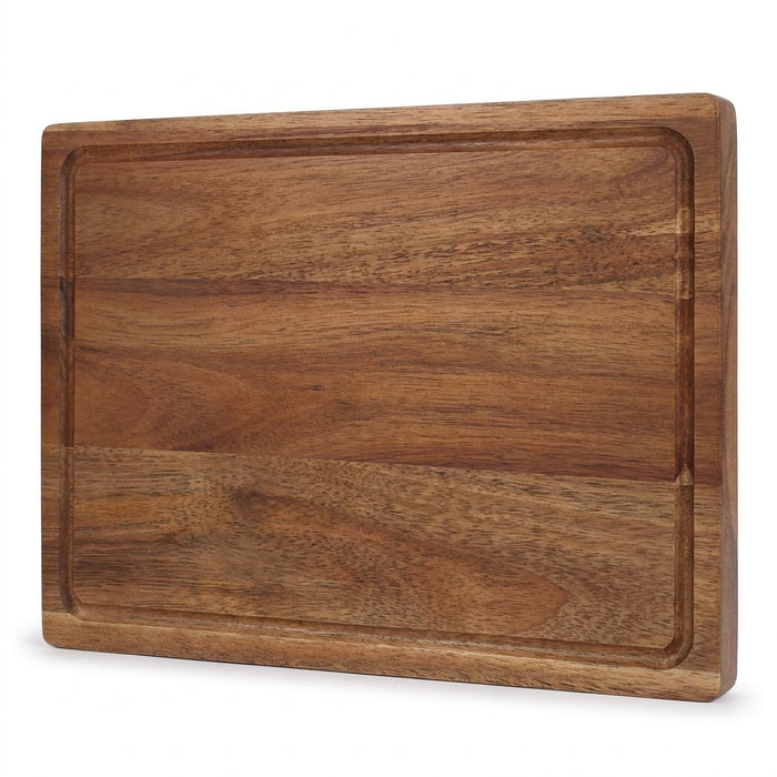 Beech & Walnut Wooden Cutting Board — Rectangle Chopping Block for Cheese & Meat