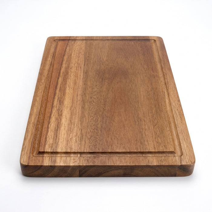 Beech & Walnut Wooden Cutting Board — Rectangle Chopping Block for Cheese & Meat
