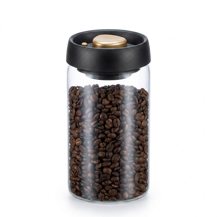 Vacuum-Sealed Glass Storage Jar for Coffee & Tea — Multiple Sizes