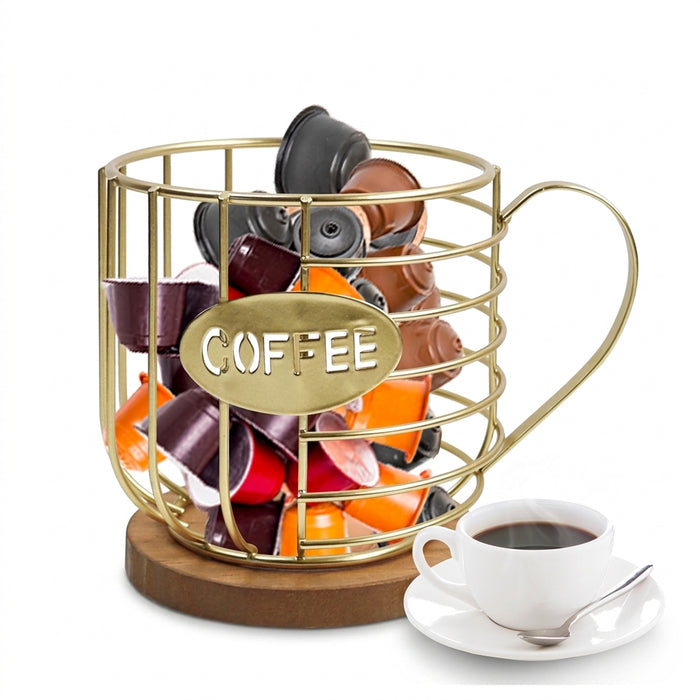 Mug-Shaped Coffee Pod Holder for K-Cups — Metal Countertop Organiser