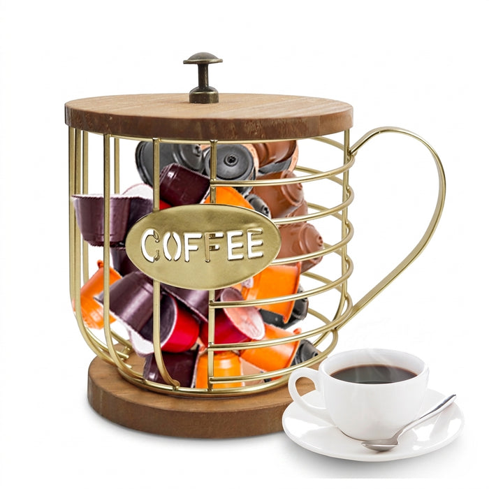 Mug-Shaped Coffee Pod Holder for K-Cups — Metal Countertop Organiser