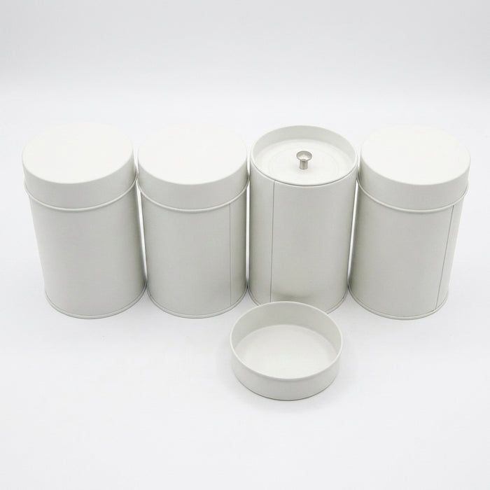 4-Piece Tinplate Storage Cans with Sealed Double Lids – For Loose Tea, Coffee & Spices