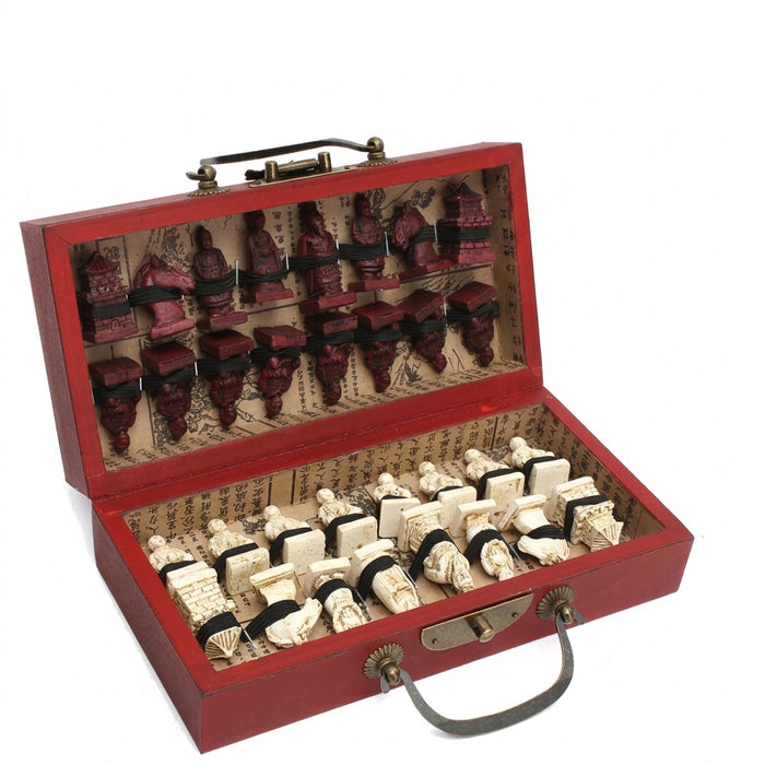 Folding Xiangqi Board Set – Vintage-Style 32 Pieces for Family Play