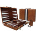 Classic 3‑in‑1 Backgammon Travel Set with Leather Case — Chess & Checkers (11/15/18 inch)