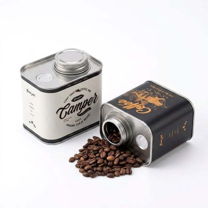 Sealed Coffee Bean Jar – Tinplate Storage, Moisture-Proof (Single or 2‑Pack)
