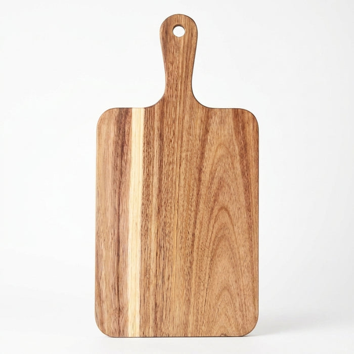Acacia Wood Rectangular Cutting Board with Handle — Double-Sided, 35×18×1.5 cm