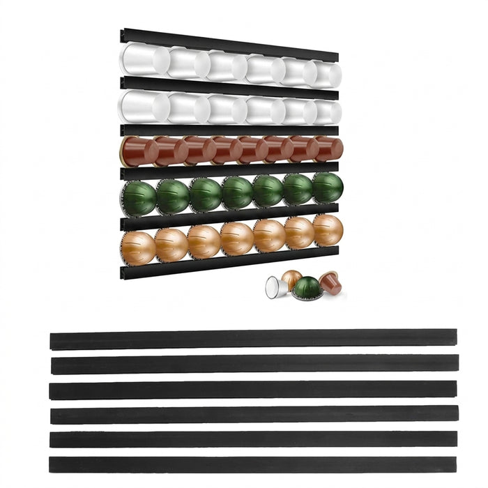 6-Pack Coffee Pod Storage Strips — Space-Saving Holder for Keurig, N‑Cup & Nespresso Compatible Capsules