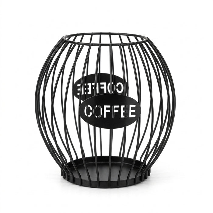 Large Capacity Iron Coffee Pod Holder – Stackable Capsule Storage (Black or Gold)
